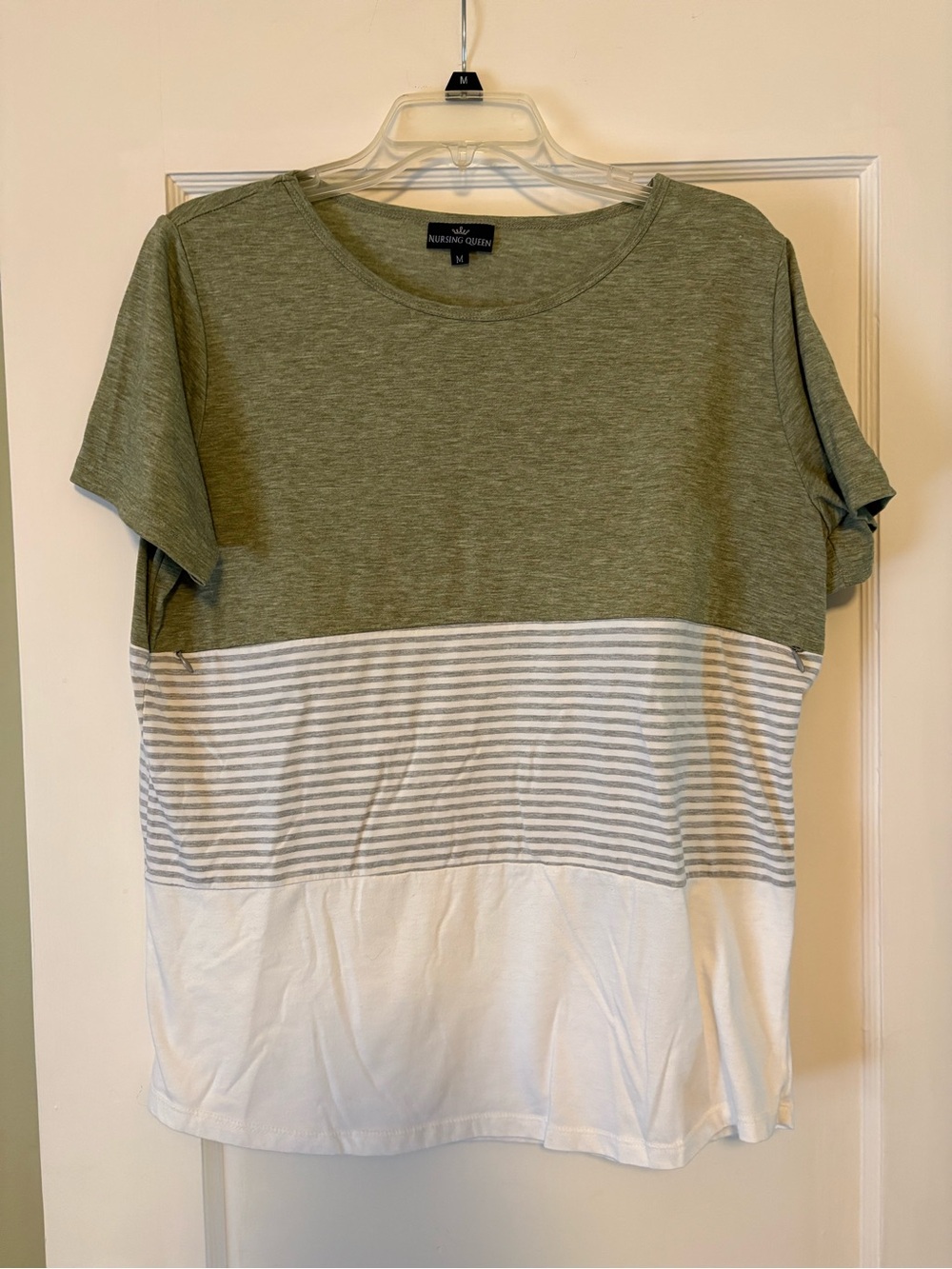 Latched Mama short sleeve colorblock nursing tee